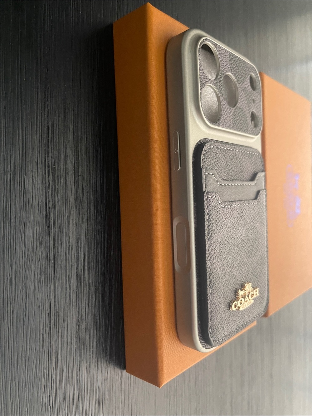 iPhone 17 pro Coach Card Case & Camera Cover in Black and Purple - Picture 3 of 10